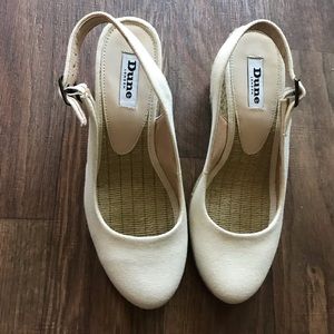 Dune London Cream Karley Wedges